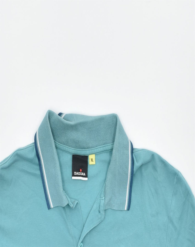 DIADORA Mens Polo Shirt XL Blue Cotton | Vintage | Thrift | Second-Hand | Used Clothing | Messina Hembry 