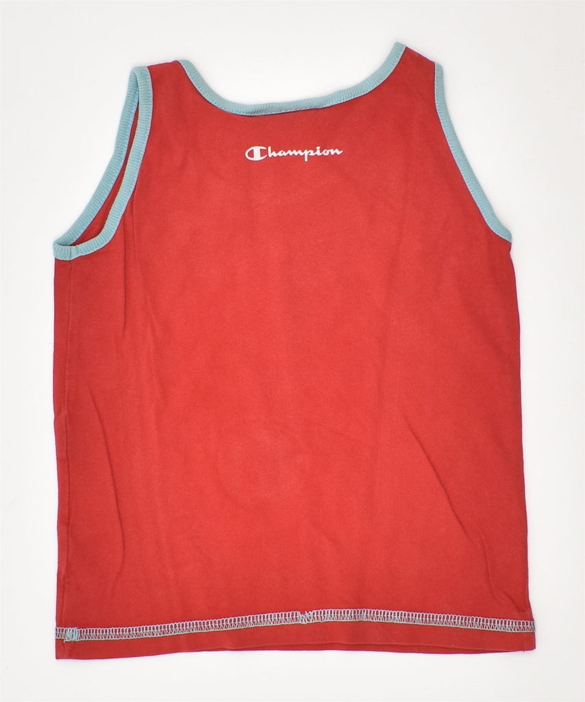 CHAMPION Boys Graphic Vest Top 12-18 Months Red Cotton | Vintage | Thrift | Second-Hand | Used Clothing | Messina Hembry 