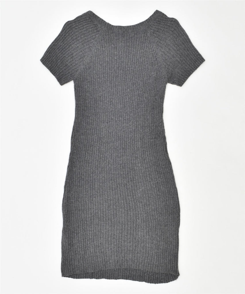 PEPE JEANS Womens Jumper Dress UK 8 Small Grey Cotton | Vintage | Thrift | Second-Hand | Used Clothing | Messina Hembry 