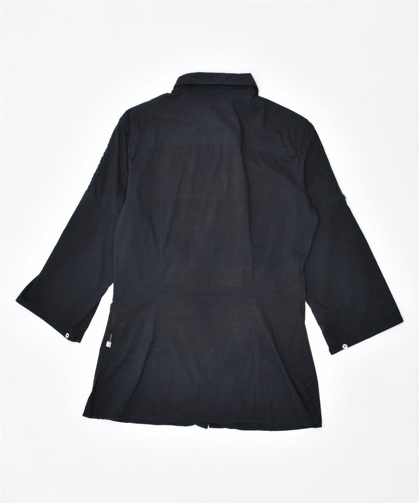 TRUSSARDI Womens 3/4 Sleeve Shirt UK 14 Large Black | Vintage | Thrift | Second-Hand | Used Clothing | Messina Hembry 