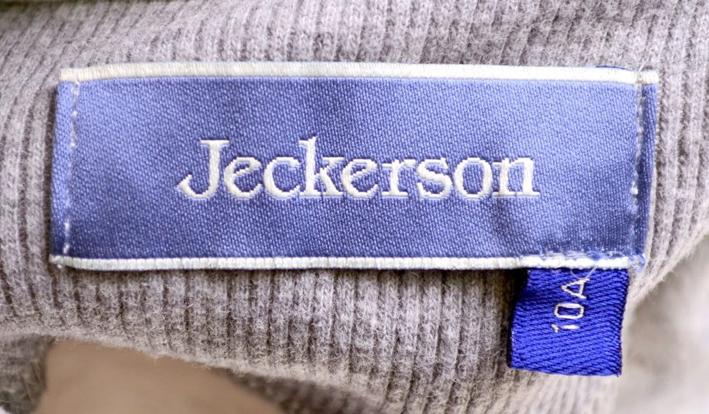 JACKERSON Boys Polo Shirt Long Sleeve 9-10 Years Grey Cotton - Second Hand & Vintage Designer Clothing - Messina Hembry