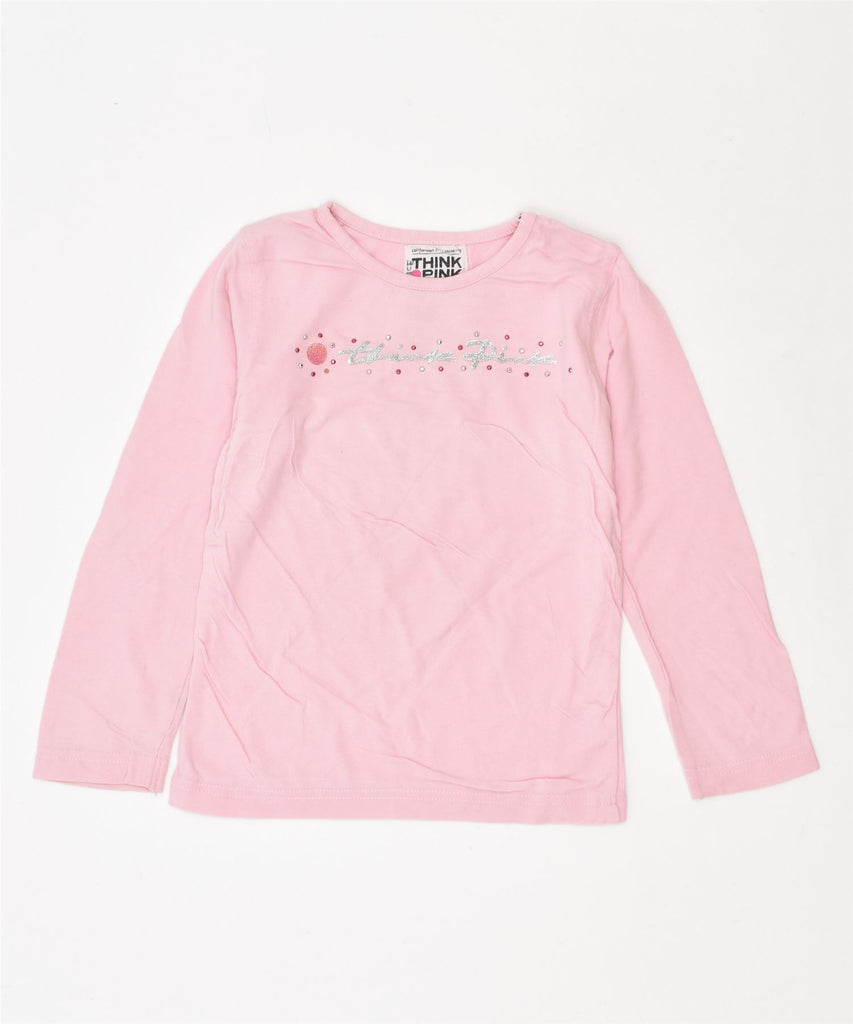 THINK PINK Girls Graphic Top Long Sleeve 2-3 Years Pink Cotton | Vintage | Thrift | Second-Hand | Used Clothing | Messina Hembry 