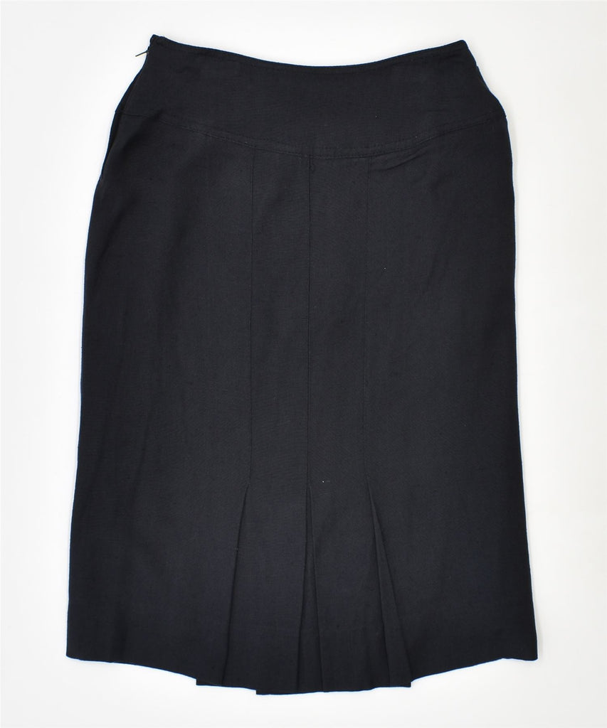 VINTAGE Womens A-Line Skirt IT 42 Medium W26 Black Viscose | Vintage | Thrift | Second-Hand | Used Clothing | Messina Hembry 