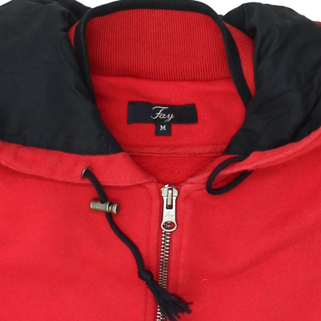 Fay Mens Red Full Zip Hoodie | Vintage High End Luxury Designer Hoody VTG | Vintage Messina Hembry | Thrift | Second-Hand Messina Hembry | Used Clothing | Messina Hembry 