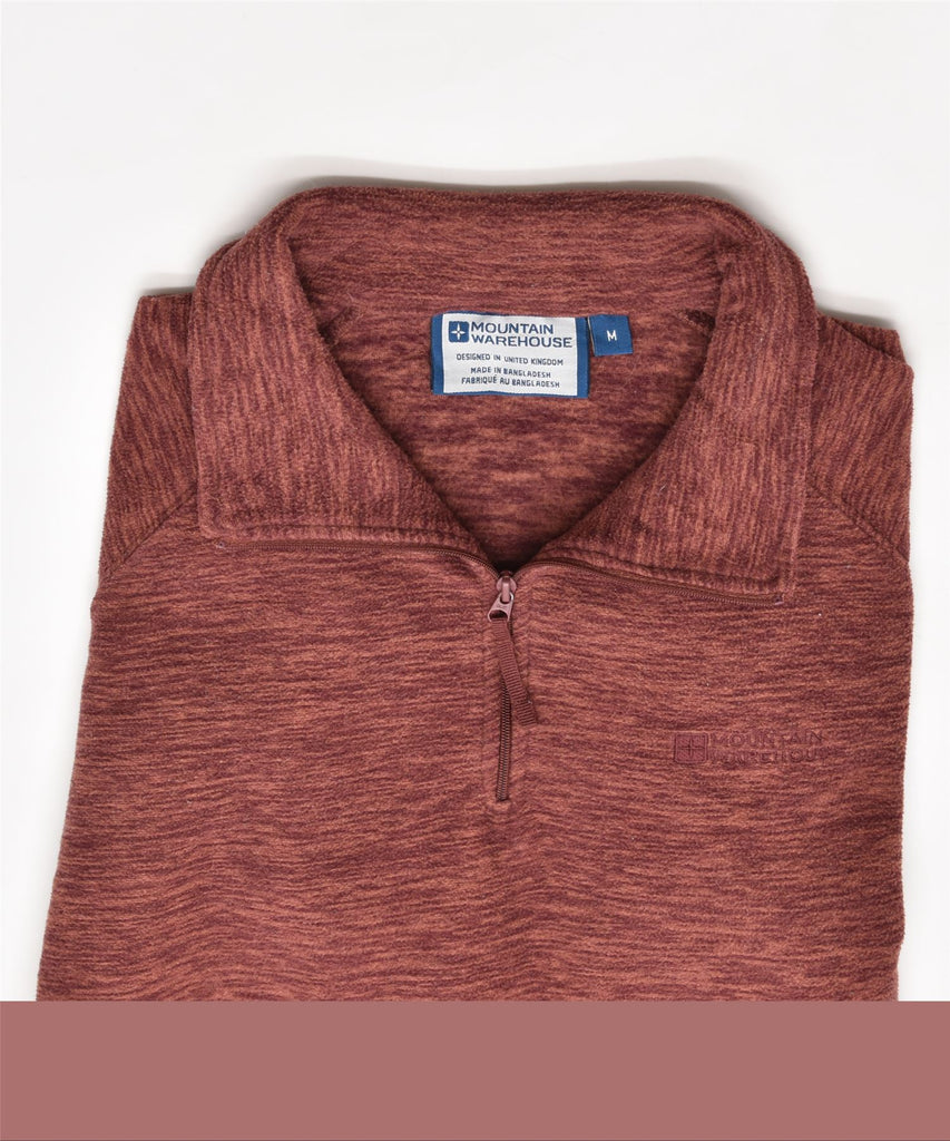 MOUNTAIN WAREHOUSE Mens Zip Neck Jumper Sweater Medium Brown Polyester | Vintage | Thrift | Second-Hand | Used Clothing | Messina Hembry 