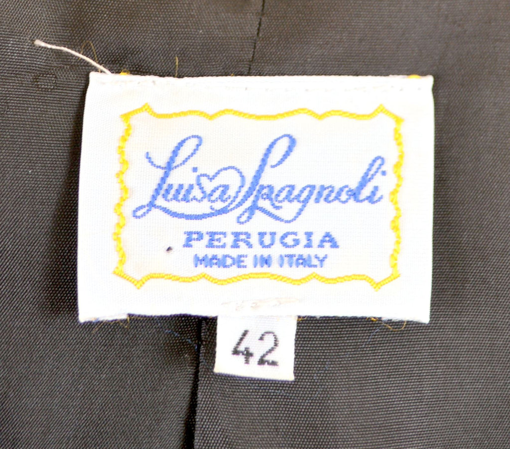 LUISA SPAGNOLI Womens 5 Button Blazer Jacket IT 42 Medium Black Wool - Second Hand & Vintage Designer Clothing - Messina Hembry