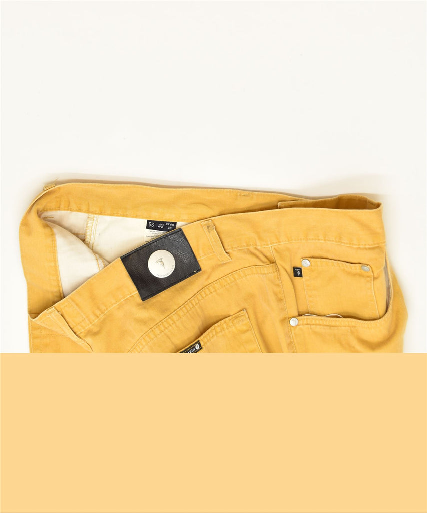 TRUSSARDI Womens Straight Casual Trousers W40 L31 Yellow Cotton | Vintage | Thrift | Second-Hand | Used Clothing | Messina Hembry 