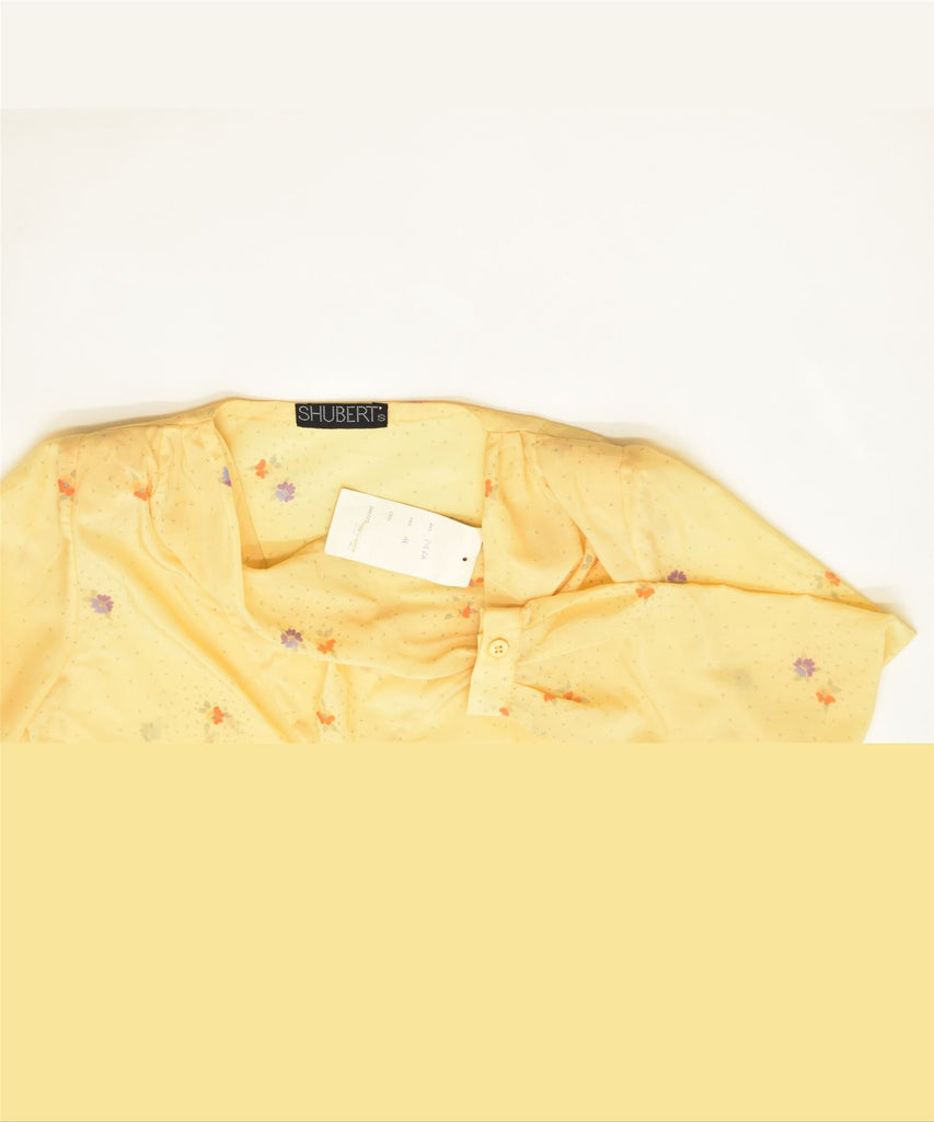 SHUBERT Womens Asymmetric Blouse Top IT 46 Large Yellow Classic | Vintage | Thrift | Second-Hand | Used Clothing | Messina Hembry 