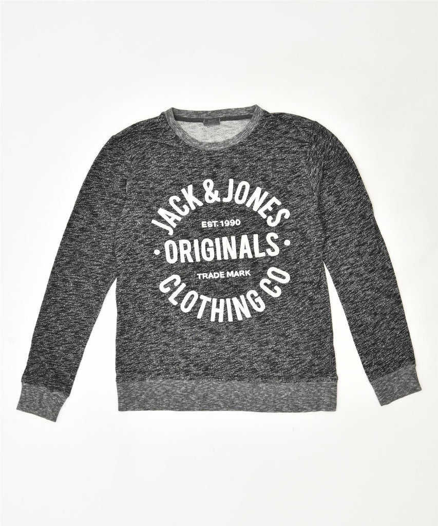 JACK & JONES Mens Graphic Sweatshirt Jumper Small Grey Cotton | Vintage | Thrift | Second-Hand | Used Clothing | Messina Hembry 