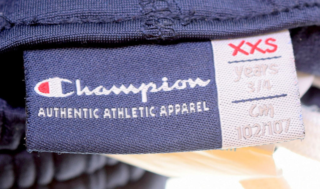 CHAMPION Boys Tracksuit Trousers 3-4 Years 2XS Navy Blue Polyester - Second Hand & Vintage Designer Clothing - Messina Hembry