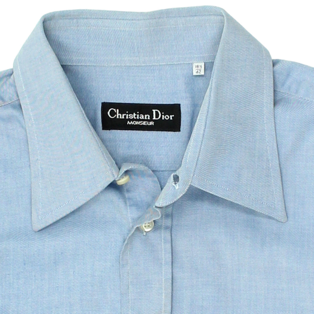 Christian Dior Mens Blue Formal Shirt | Vintage High End Luxury Designer VTG | Vintage Messina Hembry | Thrift | Second-Hand Messina Hembry | Used Clothing | Messina Hembry 