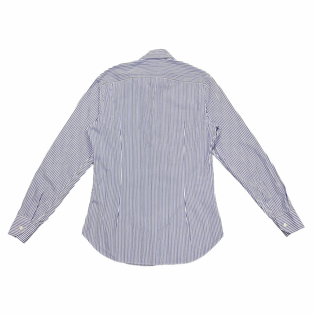 Etro Spread Collar Striped Shirt | Vintage Luxury Designer Smart Blue White VTG | Vintage Messina Hembry | Thrift | Second-Hand Messina Hembry | Used Clothing | Messina Hembry 