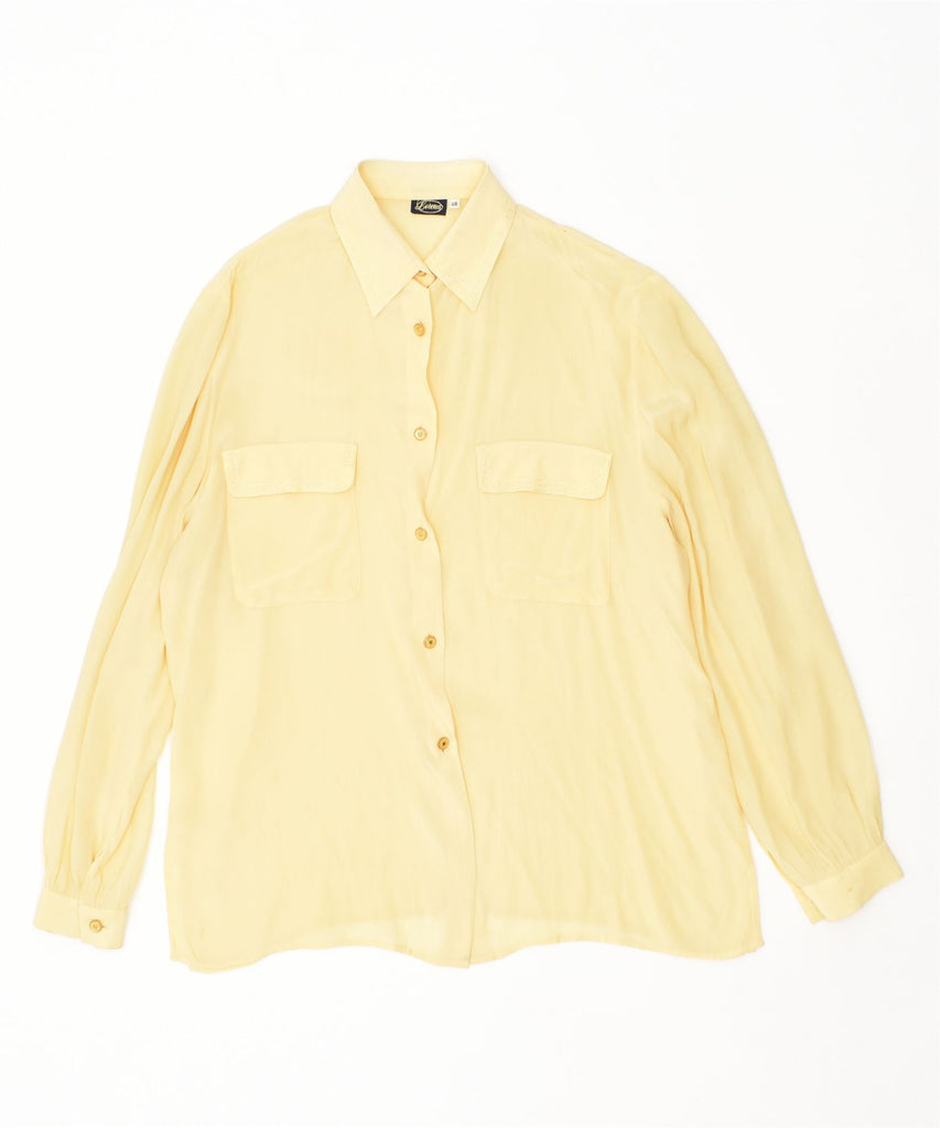 LORENA Womens Shirt IT 48 XL Yellow Acetate Vintage | Vintage | Thrift | Second-Hand | Used Clothing | Messina Hembry 