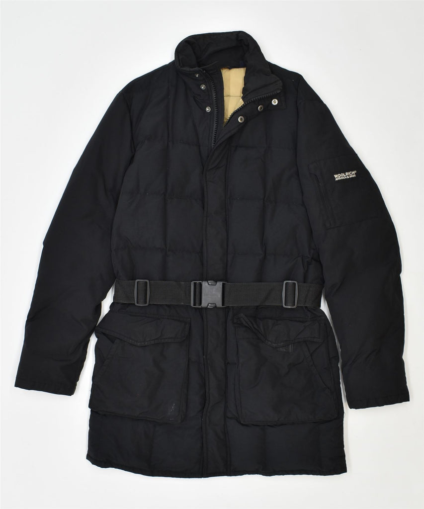 WOOLRICH Womens Padded Coat UK 14 Medium Black Polyester | Vintage | Thrift | Second-Hand | Used Clothing | Messina Hembry 