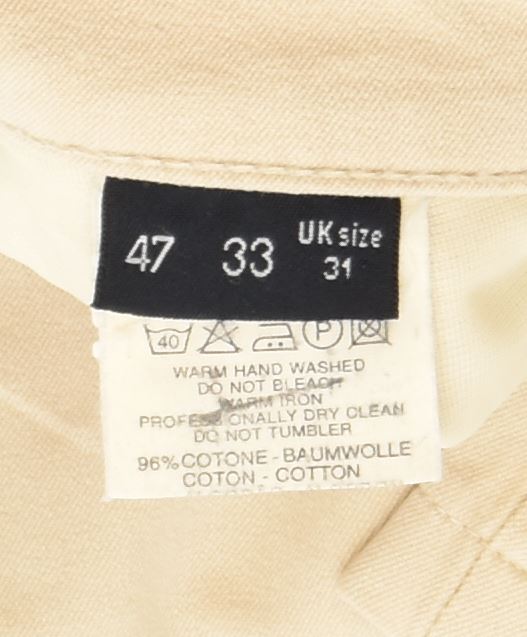 TRUSSARDI Womens Slim Casual Trousers W31 L28 Beige Cotton Classic | Vintage | Thrift | Second-Hand | Used Clothing | Messina Hembry 