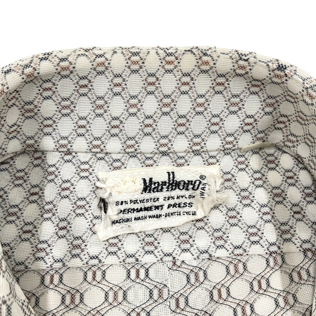 Marlboro Polyester Nylon All Over Patterned Shirt | Vintage Retro Designer VTG | Vintage Messina Hembry | Thrift | Second-Hand Messina Hembry | Used Clothing | Messina Hembry 