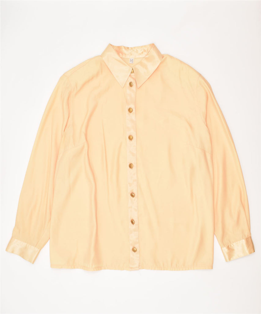 VINTAGE Womens Shirt Blouse UK 20 2XL Yellow Polyester | Vintage | Thrift | Second-Hand | Used Clothing | Messina Hembry 