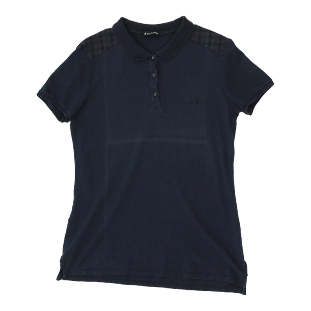 Aquascutum Womens Navy Blue Polo Shirt | Vintage Luxury High End Designer Top | Vintage Messina Hembry | Thrift | Second-Hand Messina Hembry | Used Clothing | Messina Hembry 