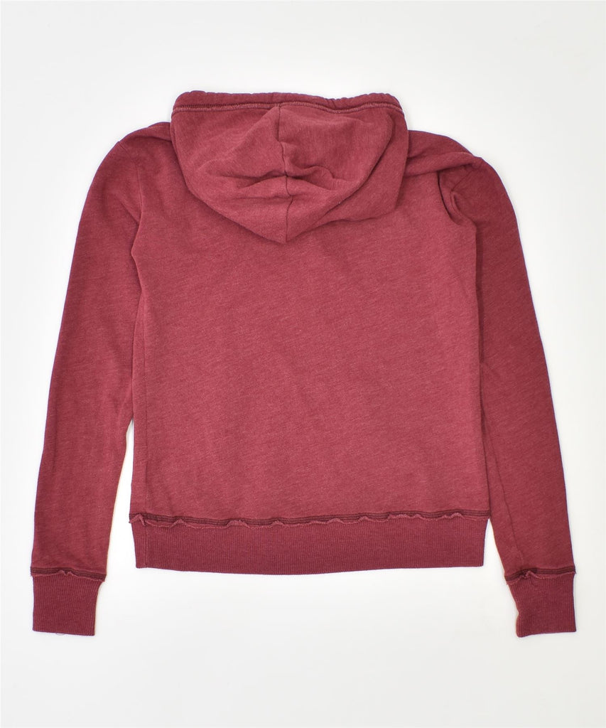 HOLLISTER Mens Graphic Hoodie Jumper XS Burgundy Cotton | Vintage | Thrift | Second-Hand | Used Clothing | Messina Hembry 