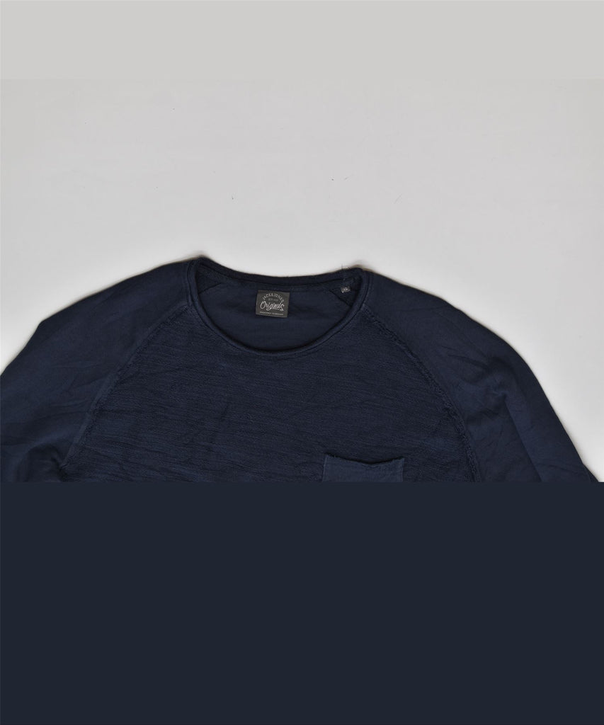 JACK & JONES Mens Sweatshirt Jumper XL Navy Blue Cotton | Vintage | Thrift | Second-Hand | Used Clothing | Messina Hembry 