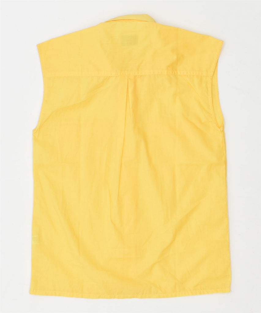 GIORGI ROVERI Womens Sleeveless Shirt UK 12 Medium Yellow Polyester Vintage | Vintage | Thrift | Second-Hand | Used Clothing | Messina Hembry 