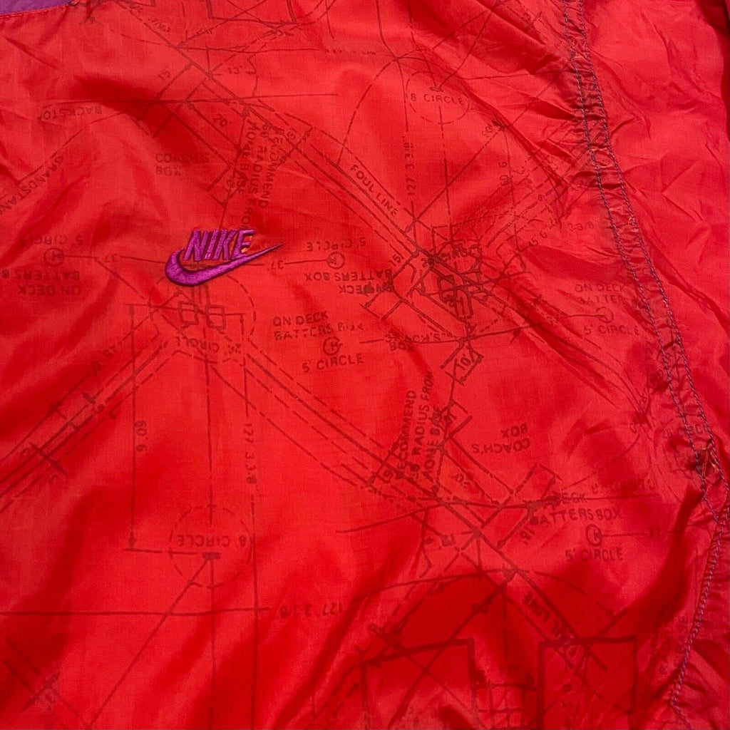 Nike 1 Sports & Fitness Windbreaker Jacket | Vintage 90s Retro Large Red Purple | Vintage Messina Hembry | Thrift | Second-Hand Messina Hembry | Used Clothing | Messina Hembry 