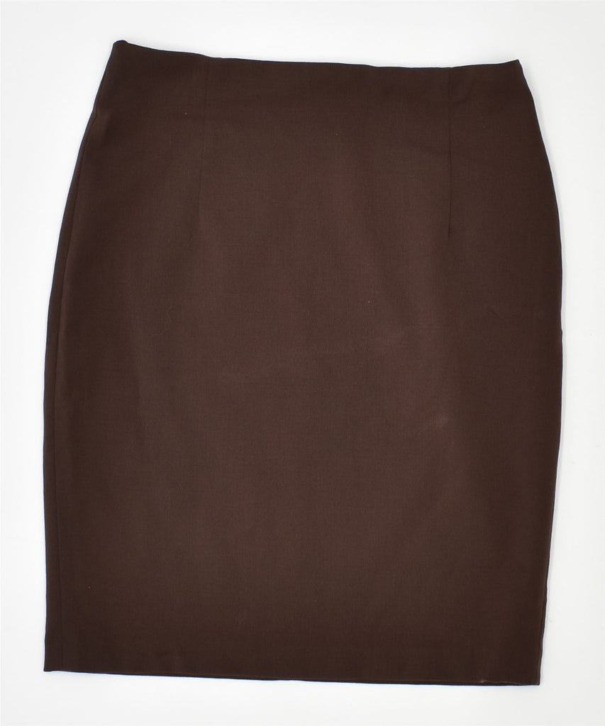 NEW YORK Womens Pencil Skirt IT 44 Medium W27 Brown Wool Vintage | Vintage | Thrift | Second-Hand | Used Clothing | Messina Hembry 