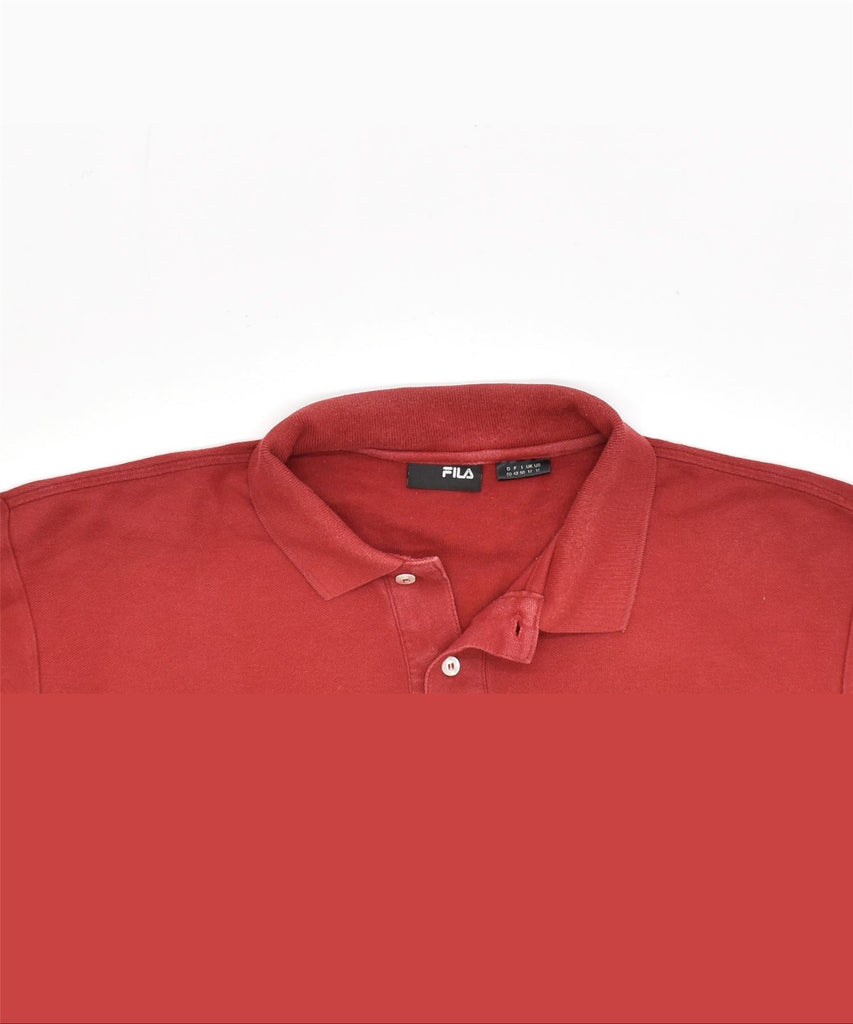 FILA Mens Polo Shirt IT 50 Medium Red Cotton | Vintage | Thrift | Second-Hand | Used Clothing | Messina Hembry 