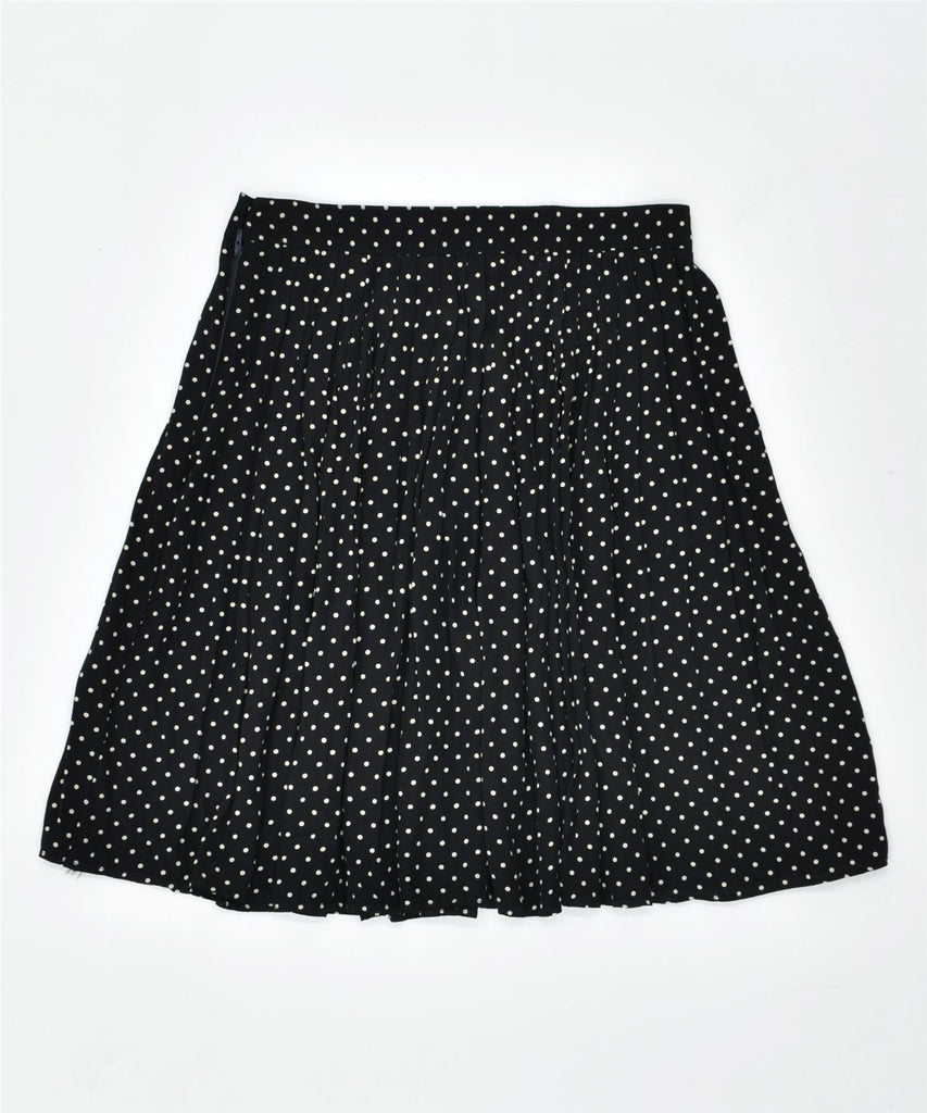 VINTAGE Womens Pleated Skirt W26 Small Black Polka Dot | Vintage | Thrift | Second-Hand | Used Clothing | Messina Hembry 