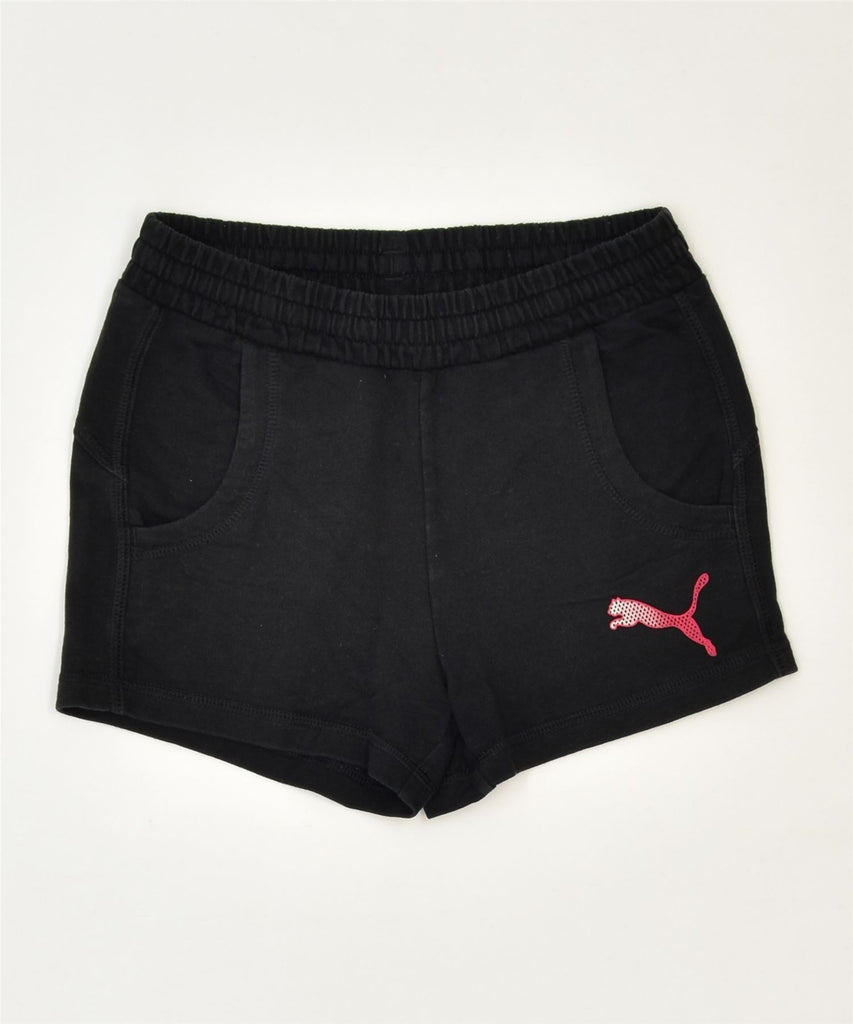 PUMA Girls Sport Shorts 9-10 Years Black Cotton Sports | Vintage | Thrift | Second-Hand | Used Clothing | Messina Hembry 