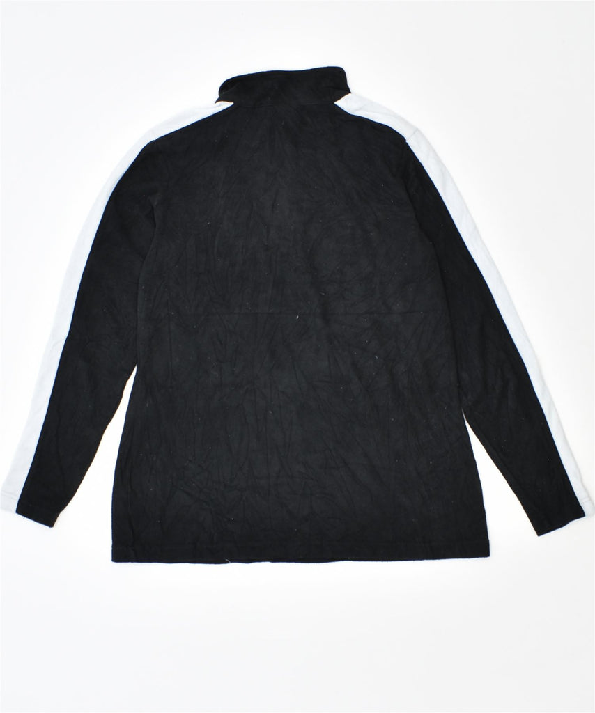 NFL Womens Zip Neck Fleece Jumper UK 14 Large Black Polyester | Vintage | Thrift | Second-Hand | Used Clothing | Messina Hembry 