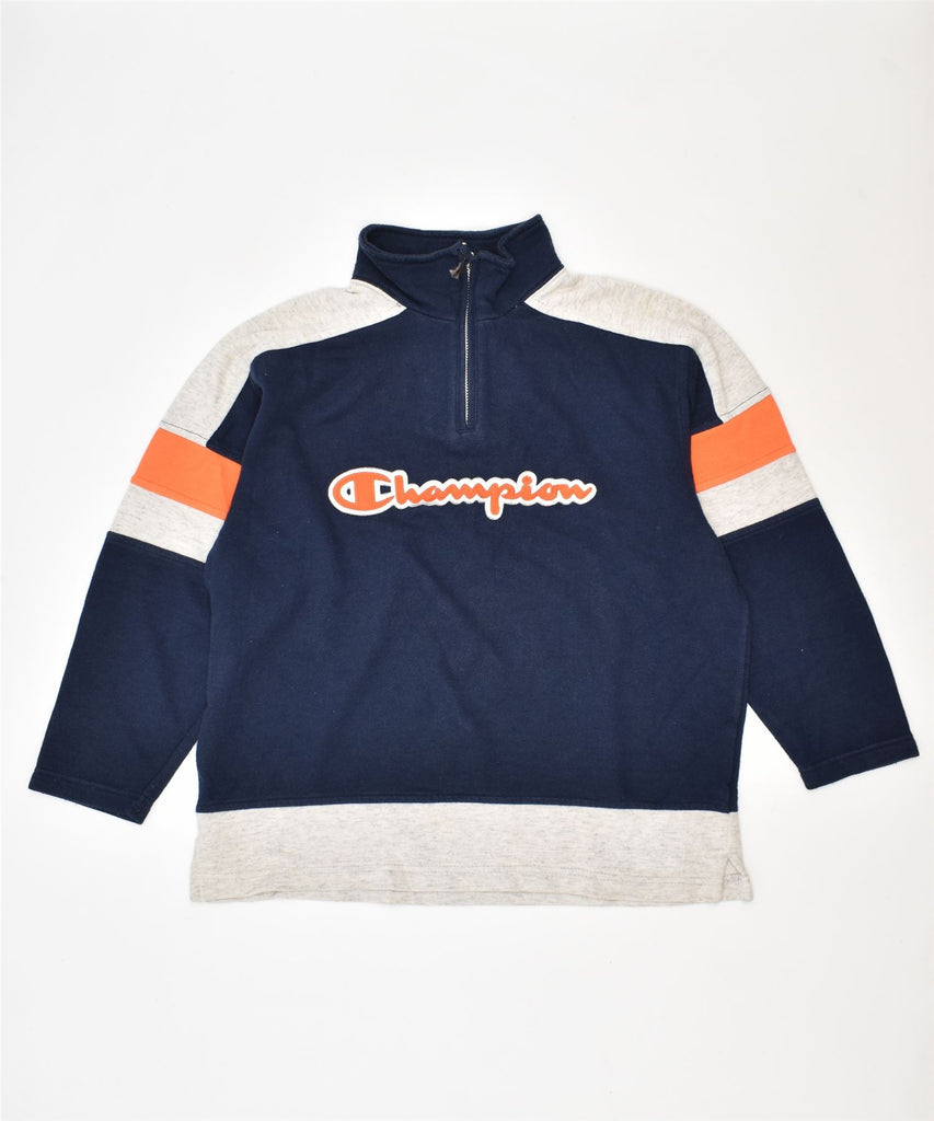 CHAMPION Boys Sweatshirt Jumper 9-10 Years Navy Blue Cotton | Vintage | Thrift | Second-Hand | Used Clothing | Messina Hembry 