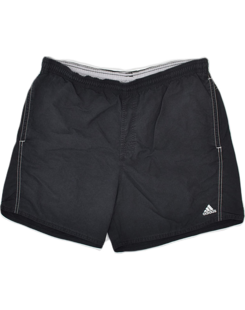ADIDAS Mens Sport Shorts Large Black Polyamide | Vintage | Thrift | Second-Hand | Used Clothing | Messina Hembry 