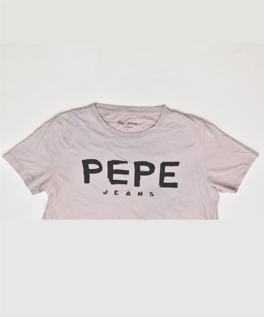 PEPE JEANS Womens Graphic T-Shirt Top UK 10 Small Pink Cotton | Vintage | Thrift | Second-Hand | Used Clothing | Messina Hembry 