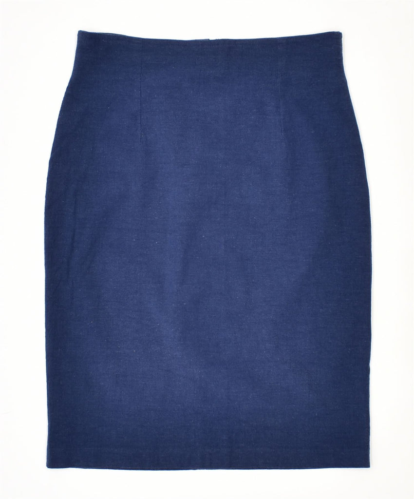 DULCINEA Womens Pencil Skirt Small W28 Blue Viscose Vintage | Vintage | Thrift | Second-Hand | Used Clothing | Messina Hembry 