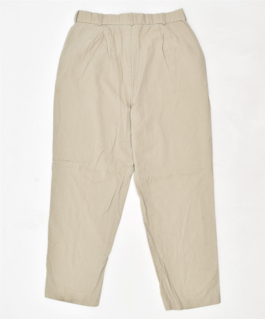 ORVIS Womens Straight Casual Trousers UK 14 Large W32 L30 Beige Rayon | Vintage | Thrift | Second-Hand | Used Clothing | Messina Hembry 