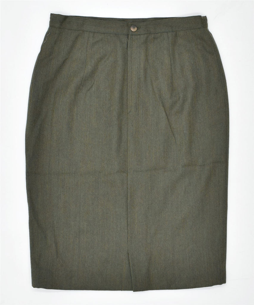 LUISA SPAGNOLI Womens Pencil Skirt IT 44 Medium W28 Khaki | Vintage | Thrift | Second-Hand | Used Clothing | Messina Hembry 