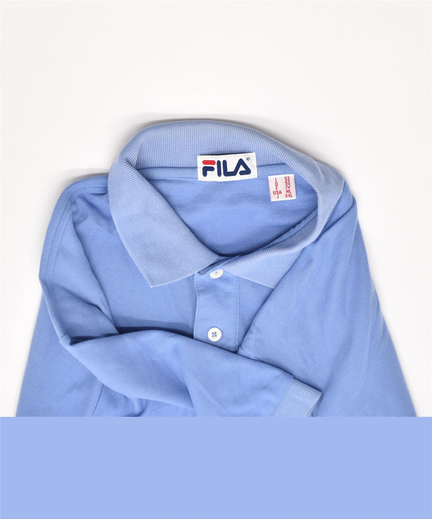 FILA Mens Polo Shirt IT 52 Large Blue Cotton | Vintage | Thrift | Second-Hand | Used Clothing | Messina Hembry 