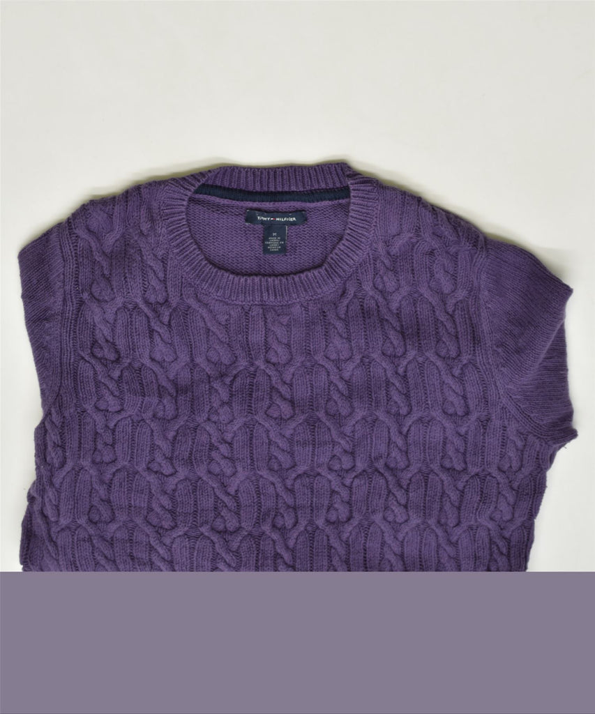 TOMMY HILFIGER Womens Crew Neck Jumper Sweater UK 12 Medium Purple | Vintage | Thrift | Second-Hand | Used Clothing | Messina Hembry 