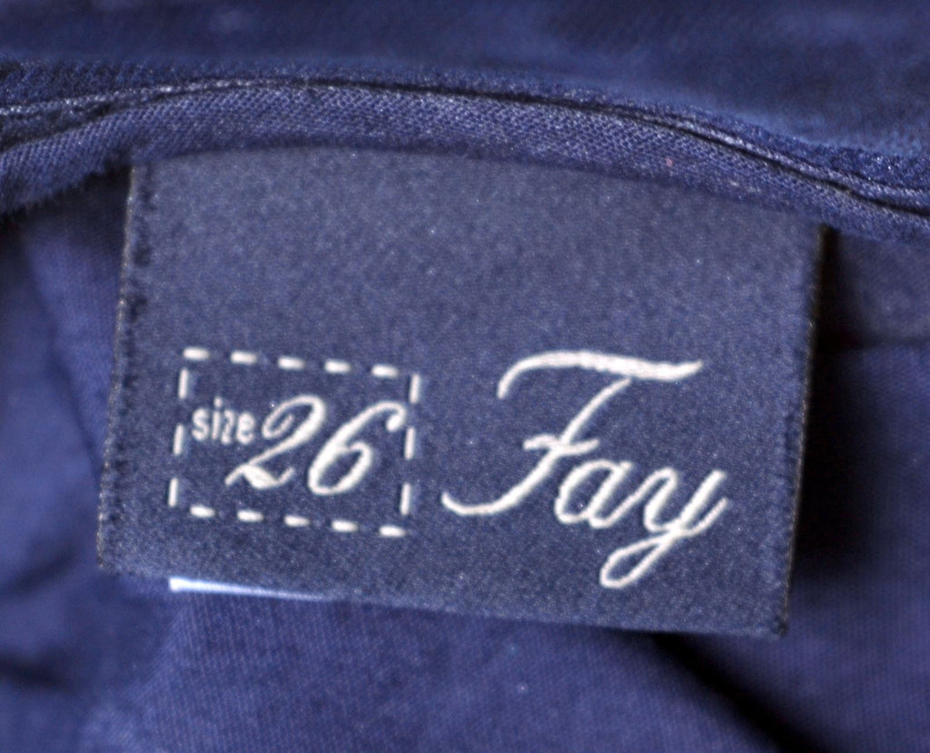 FAY Womens Casual Trousers W26 L29 Blue Cotton Slim - Used & Vintage Designer Clothing Messina Hembry