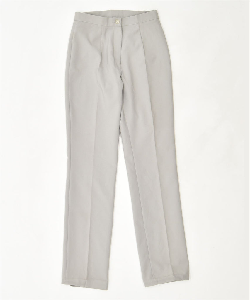 VINTAGE Womens Straight Suit Trousers IT 42 Medium W26 L31 Grey Polyester | Vintage | Thrift | Second-Hand | Used Clothing | Messina Hembry 