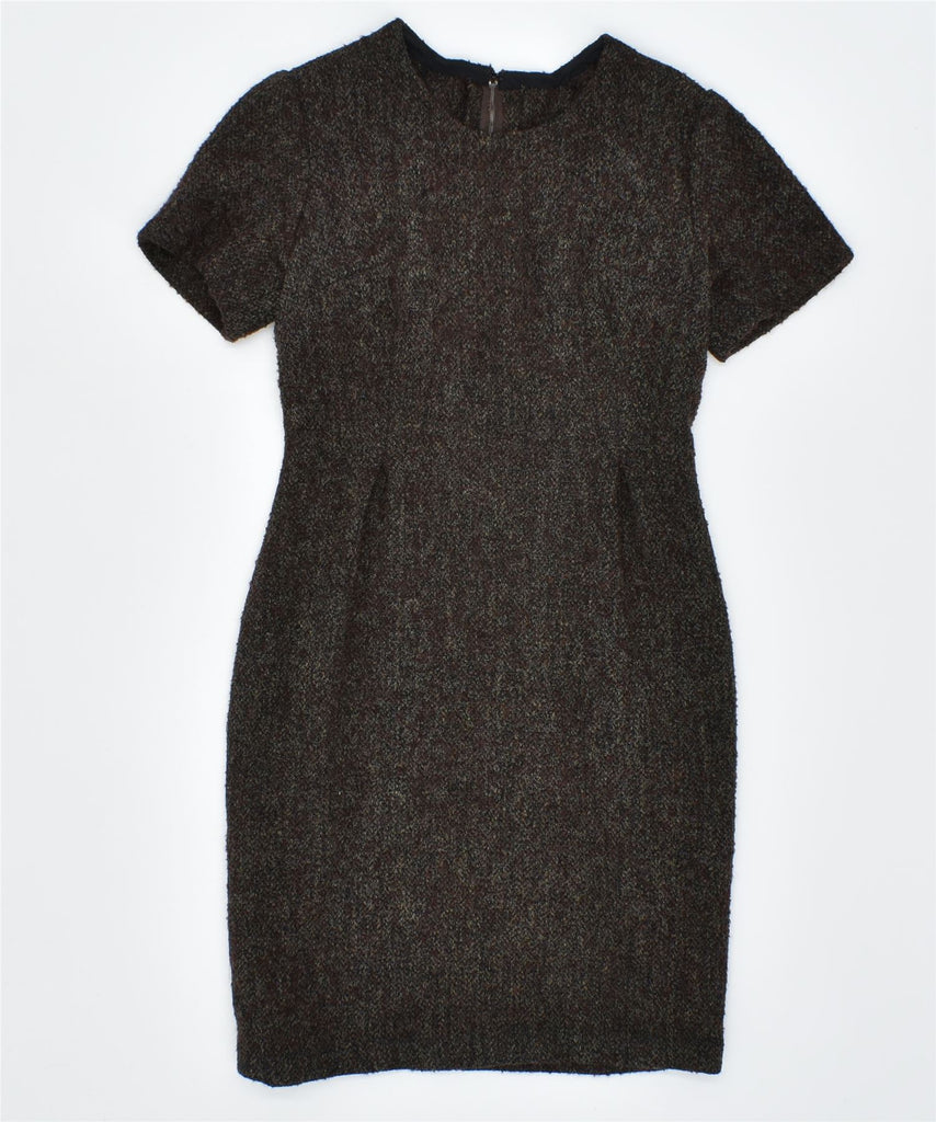 VINTAGE Womens Basic Dress UK 12 Medium Brown Flecked | Vintage | Thrift | Second-Hand | Used Clothing | Messina Hembry 