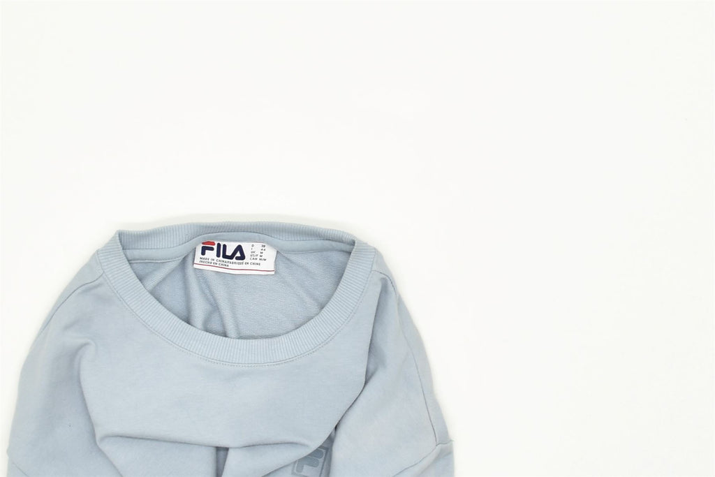 FILA Womens Sweatshirt Jumper IT 44 Medium Blue Cotton | Vintage | Thrift | Second-Hand | Used Clothing | Messina Hembry 