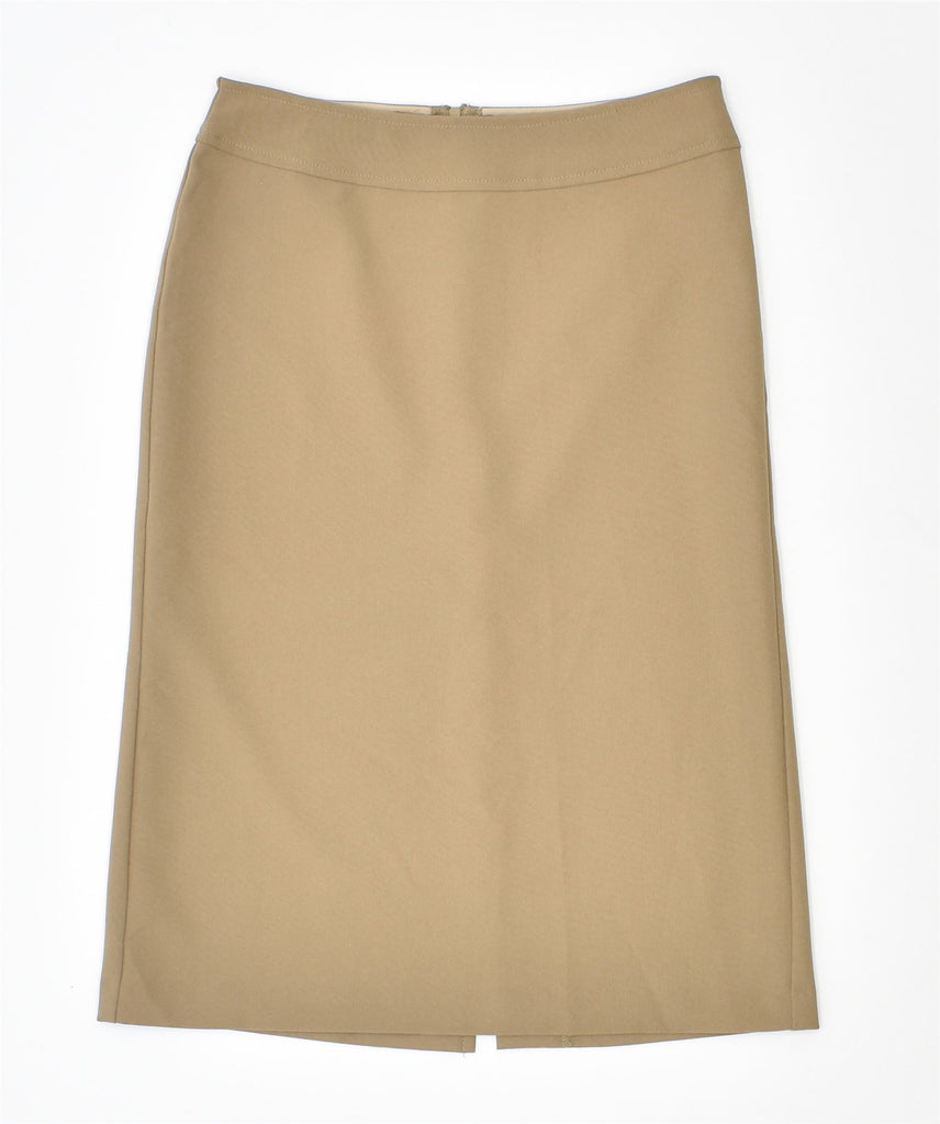 BENETTON Womens Pencil Skirt IT 38 XS W26 Beige Polyester | Vintage | Thrift | Second-Hand | Used Clothing | Messina Hembry 