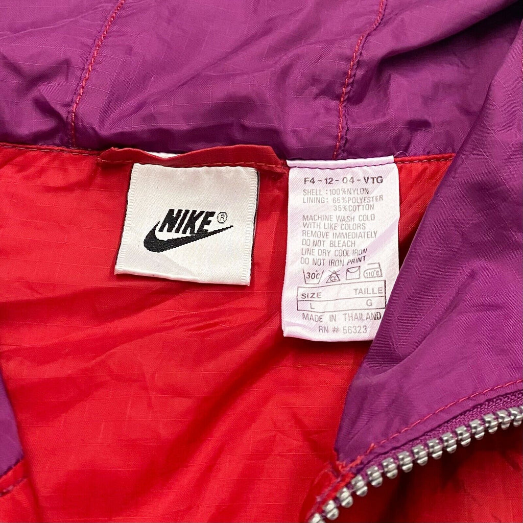 Nike 1 Sports & Fitness Windbreaker Jacket | Vintage 90s Retro Large Red Purple | Vintage Messina Hembry | Thrift | Second-Hand Messina Hembry | Used Clothing | Messina Hembry 