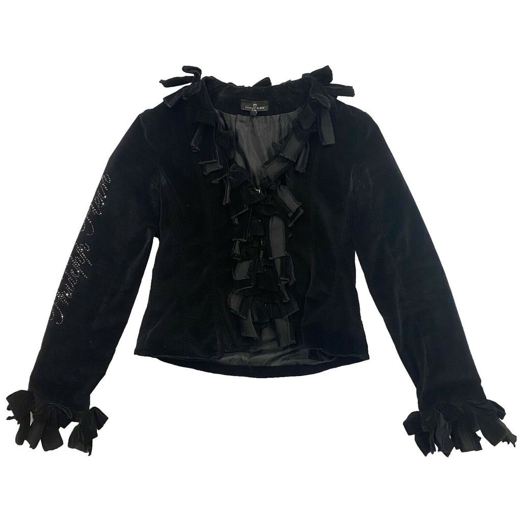 Philipp Plein Diamante V Neck Jacket | Vintage Luxury High End Designer Velvet | Vintage Messina Hembry | Thrift | Second-Hand Messina Hembry | Used Clothing | Messina Hembry 