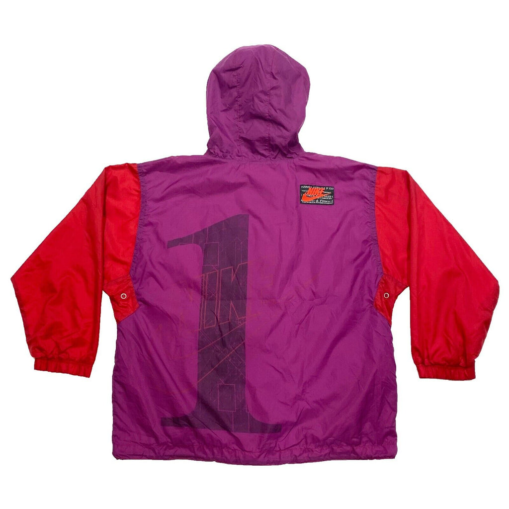 Nike 1 Sports & Fitness Windbreaker Jacket | Vintage 90s Retro Large Red Purple | Vintage Messina Hembry | Thrift | Second-Hand Messina Hembry | Used Clothing | Messina Hembry 