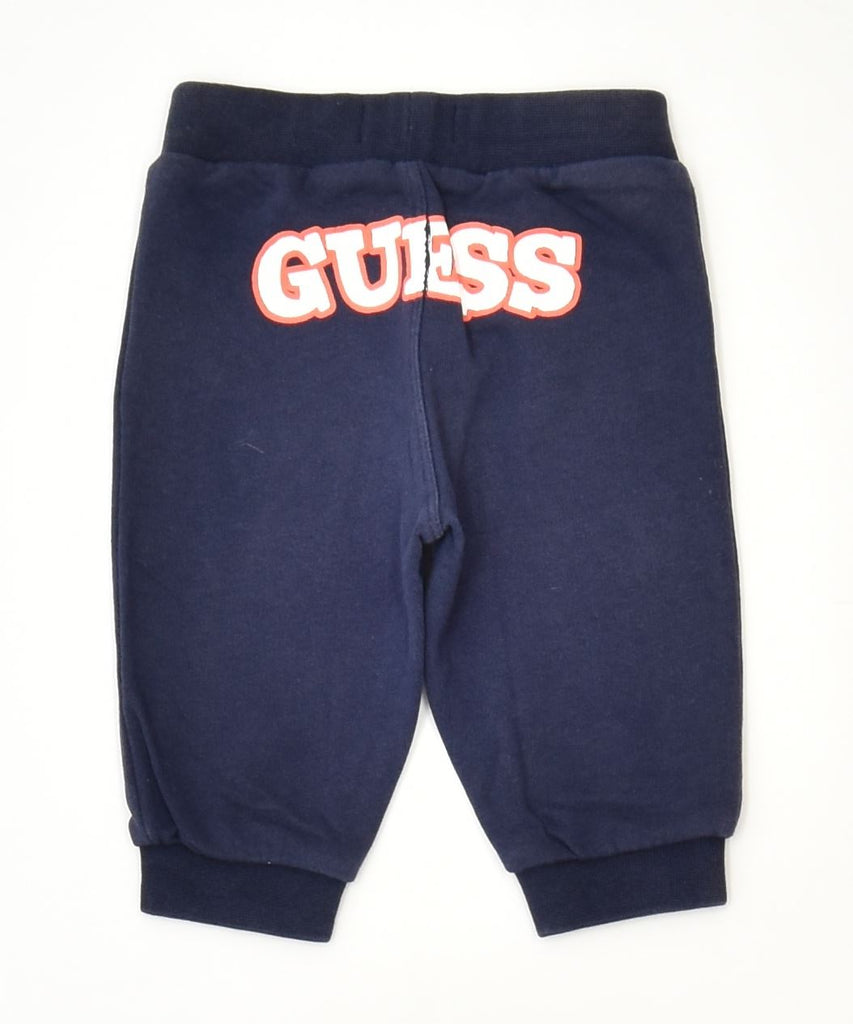 GUESS Girls Graphic Tracksuit Trousers 3-6 Months Navy Blue Cotton Sports | Vintage | Thrift | Second-Hand | Used Clothing | Messina Hembry 