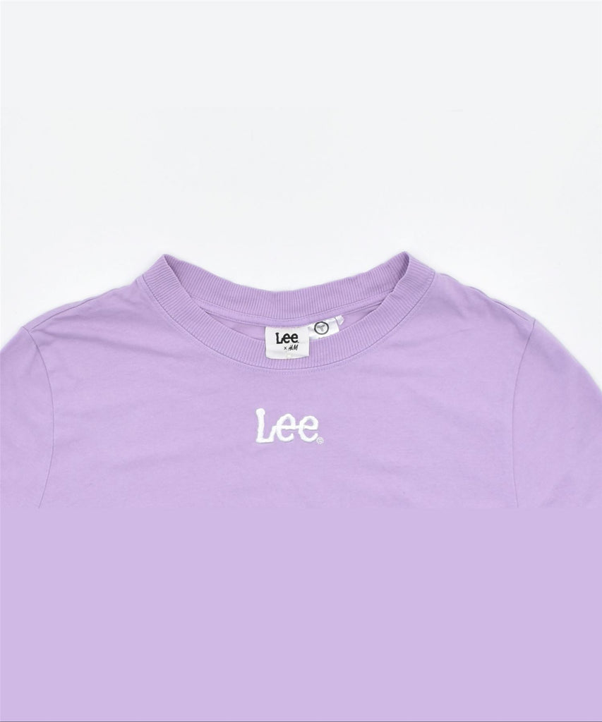 LEE Womens Graphic T-Shirt Top UK 14 Medium Purple Cotton | Vintage | Thrift | Second-Hand | Used Clothing | Messina Hembry 