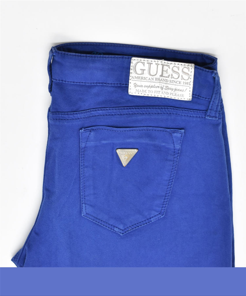 GUESS Womens Low Waist Slim Casual Trousers W34 L28 Blue Cotton | Vintage | Thrift | Second-Hand | Used Clothing | Messina Hembry 